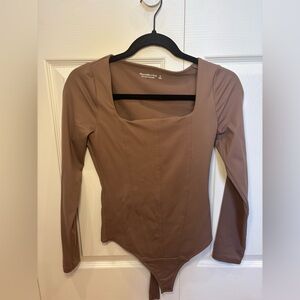 Abercrombie & Fitch Women's Brown Long Sleeve Bodysuit
